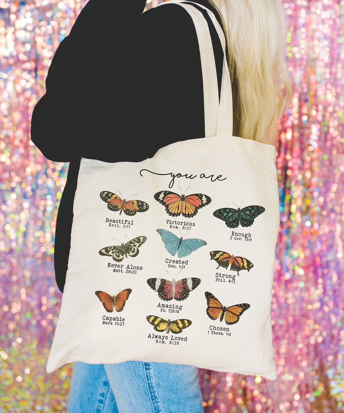 Christian Tote Bag, Faith Tote Bag, Bible Verse Canvas Tote Bag, Bible Verse Scripture, Gift Religious